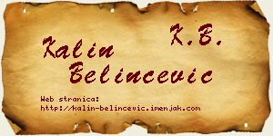 Kalin Belinčević vizit kartica